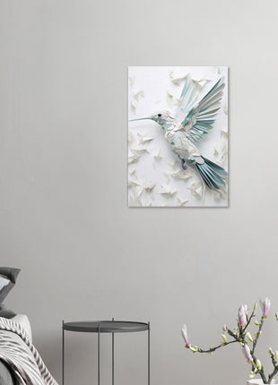 Geometric hummingbird poster