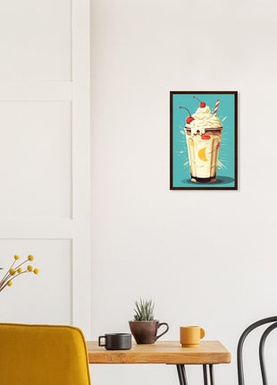 Retrol milkshake kitchen poster