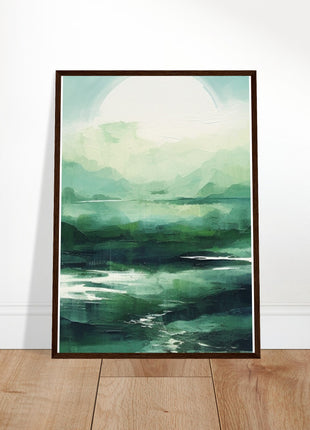 Green abstract sunrise landscape poster (part 2 of 3)