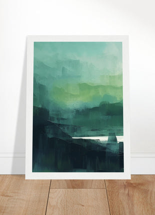 Green abstract sunrise landscape poster (part 1 of 3)