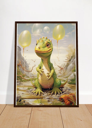 Dino & dino egg balloons poster