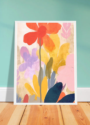 Colorful flower retro poster