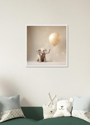 Baby elephant with balloon - Kids poster