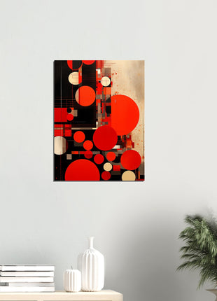 Red circular geometry poster