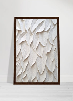 White 3D leaves poster