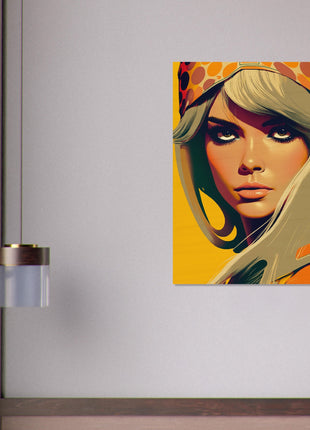 Retro Lady Poster - Yellow Orange Tone