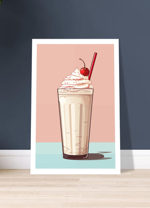 Vintage milkshake kitchen poster