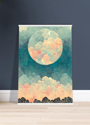 Moon with orange hue poster