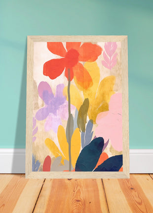 Colorful flower retro poster