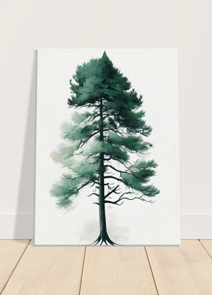 Minimalist tree on white background poster