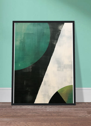 Abstract green geometric poster