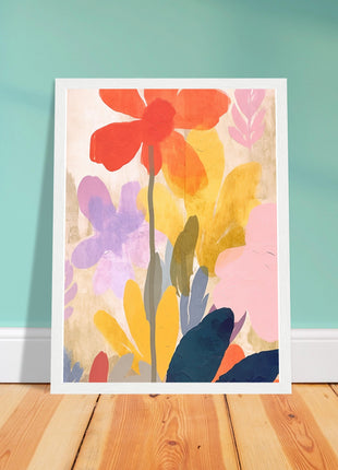 Colorful flower retro poster