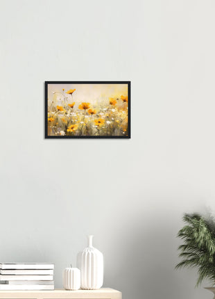 Yellow field of flowers poster