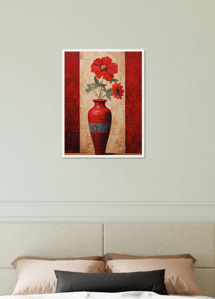 Magnifique affiche de fleurs rouges