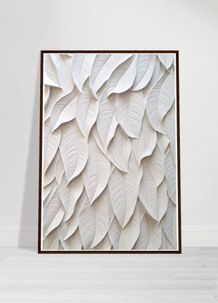 White 3D leaves poster