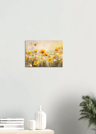 Yellow field of flowers poster