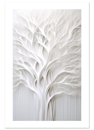 White abstract 3D tree poster