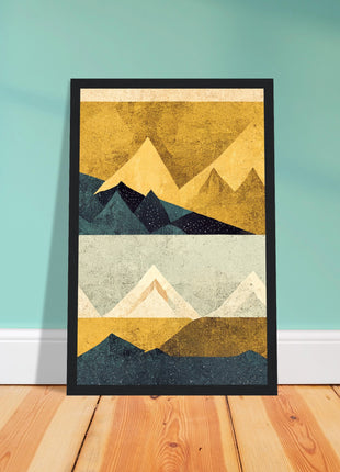 Abstract Mountain Poster - Yellow tones