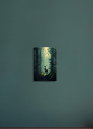 Deer in the woods poster