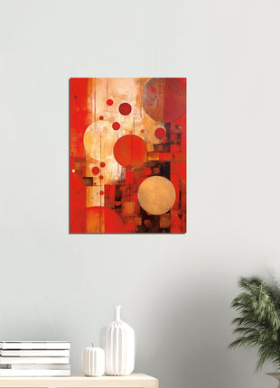 Rode abstracte poster