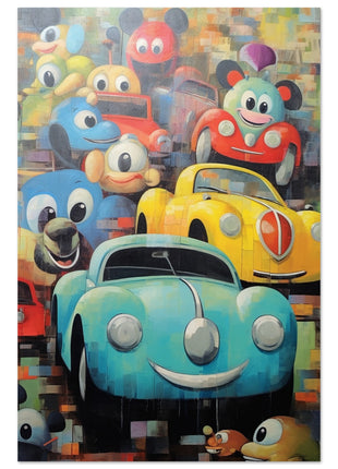 Grappige auto's voor kinderen poster