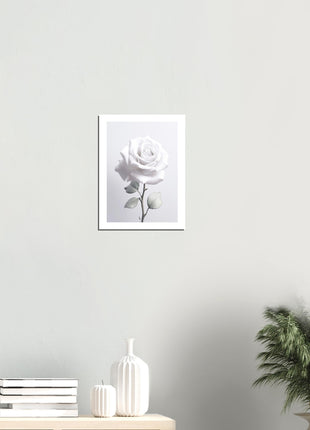 White rose photograph poster