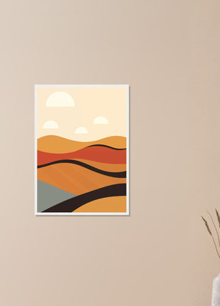 Abstract fall landscape poster