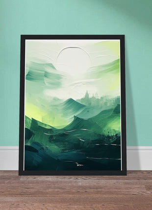 Abstract green painted landscape print (part 2 of 3)