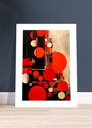 Rode abstracte poster