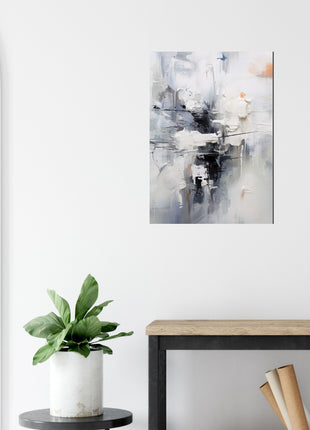 Monochrome Symphony: Abstract Painting in Shades of Grey, White, and Black