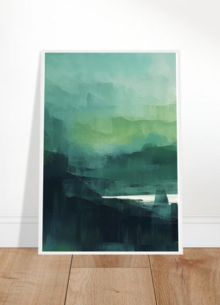 Green abstract sunrise landscape poster (part 1 of 3)