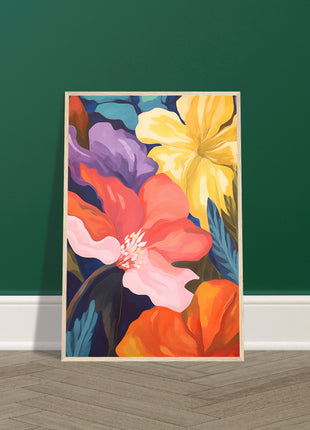 Retro flower poster