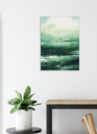 Green abstract sunrise landscape poster (part 2 of 3)