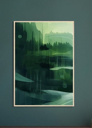 Green abstract landscape poster (Part 1 of 3)