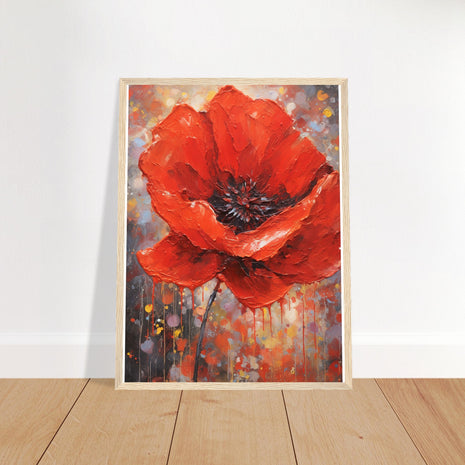 Painted red poppy poster