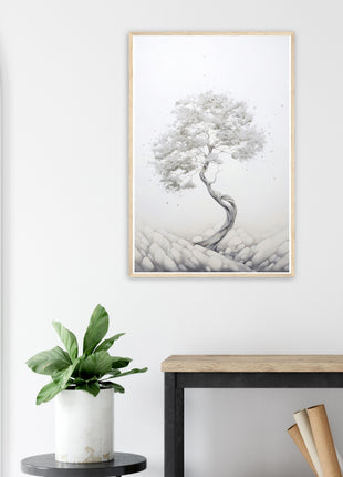 White tree painting poster