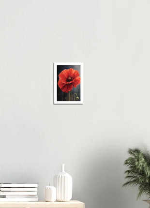 Poppy in the rain poster