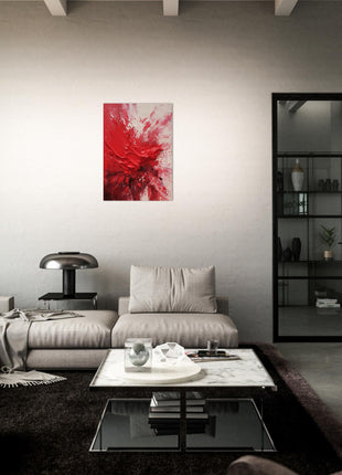 Red abstract paint splash poster