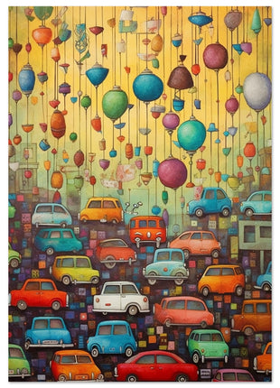 Cars and balloons poster