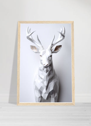 Geometric 3D deer poster