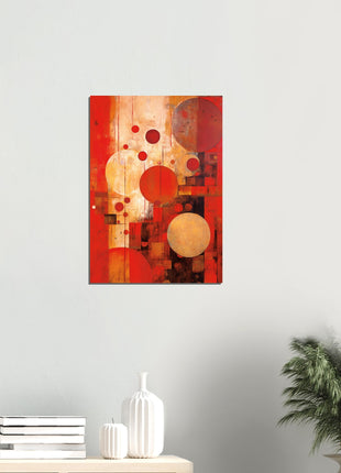 Rode abstracte poster