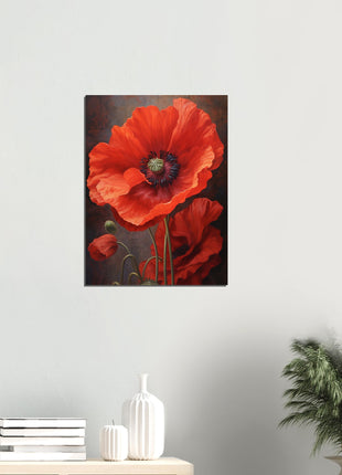 Red poppy flower poster