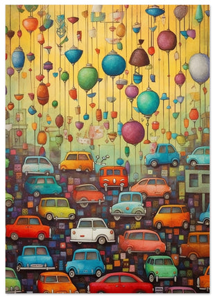 Cars and balloons poster