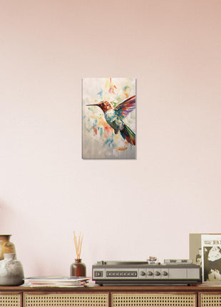 Geometric hummingbird poster