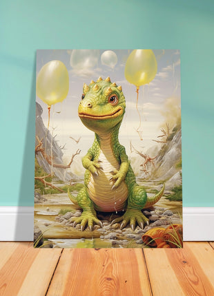 Dino & dino egg balloons poster