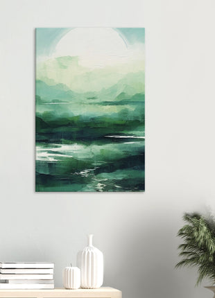 Green abstract sunrise landscape poster (part 2 of 3)