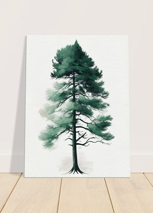 Minimalist tree on white background poster