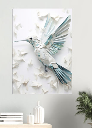 Geometric hummingbird poster