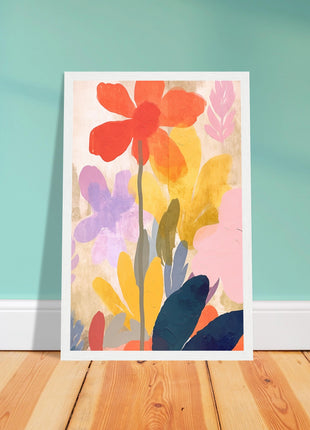 Colorful flower retro poster