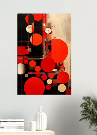 Red circular geometry poster